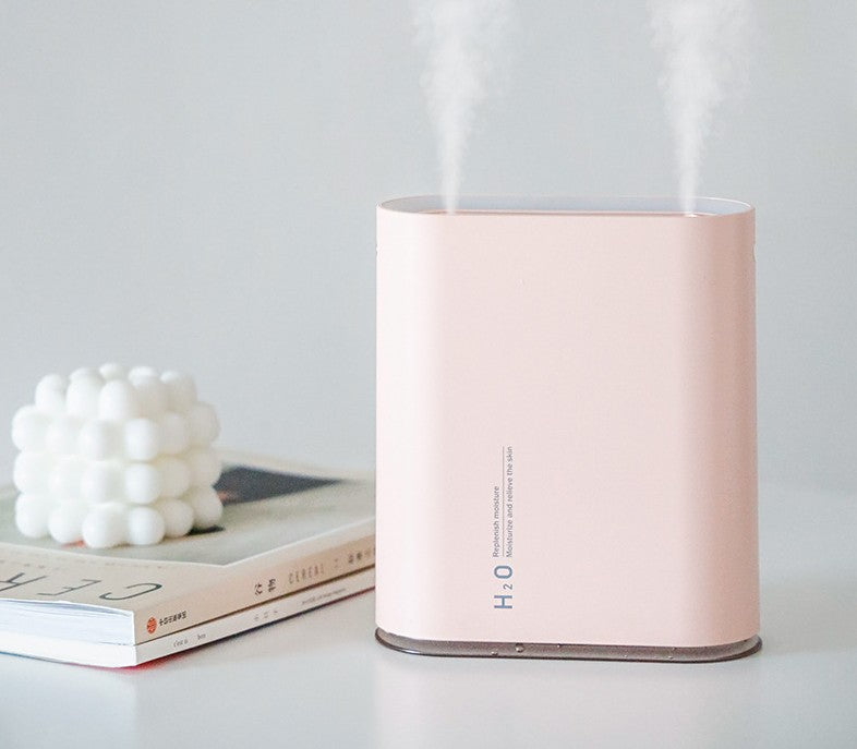 New mini track humidifier USB charging portable air humidifier high capacity household dual jet humidifier