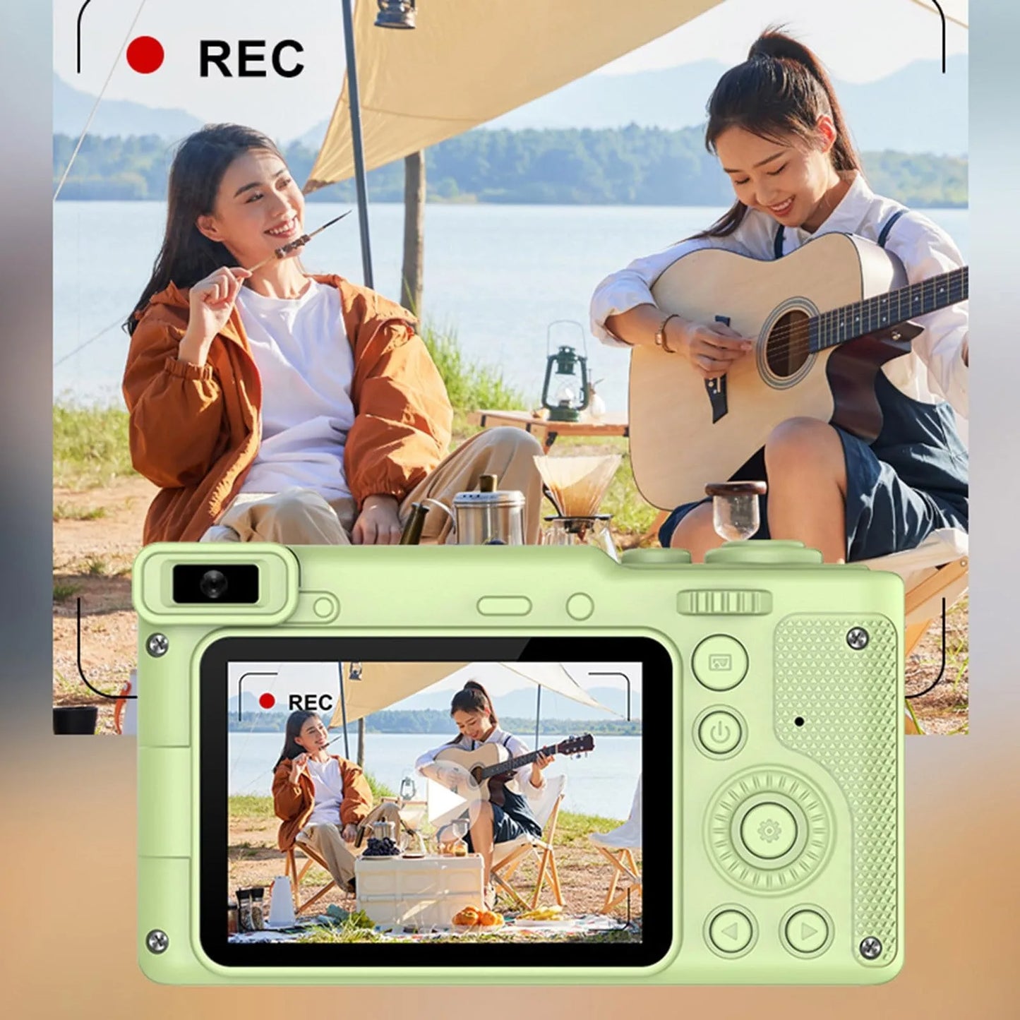 1080p Digital Cameras 40MP Front And Rear Camera 8X Digital Zoom Children Gift Recording Videos Student Camera With Bracket